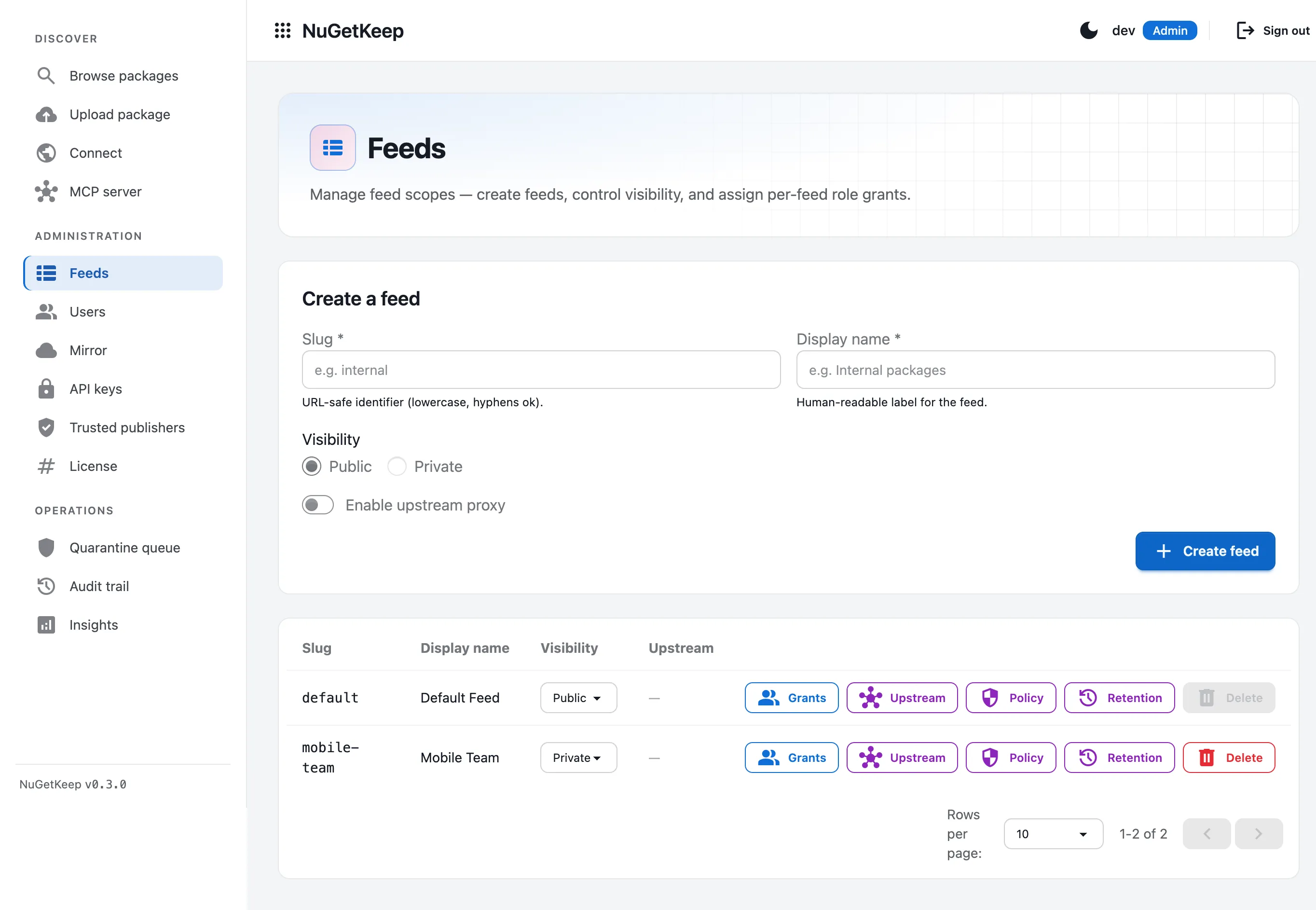 NuGetKeep — Multiple feeds