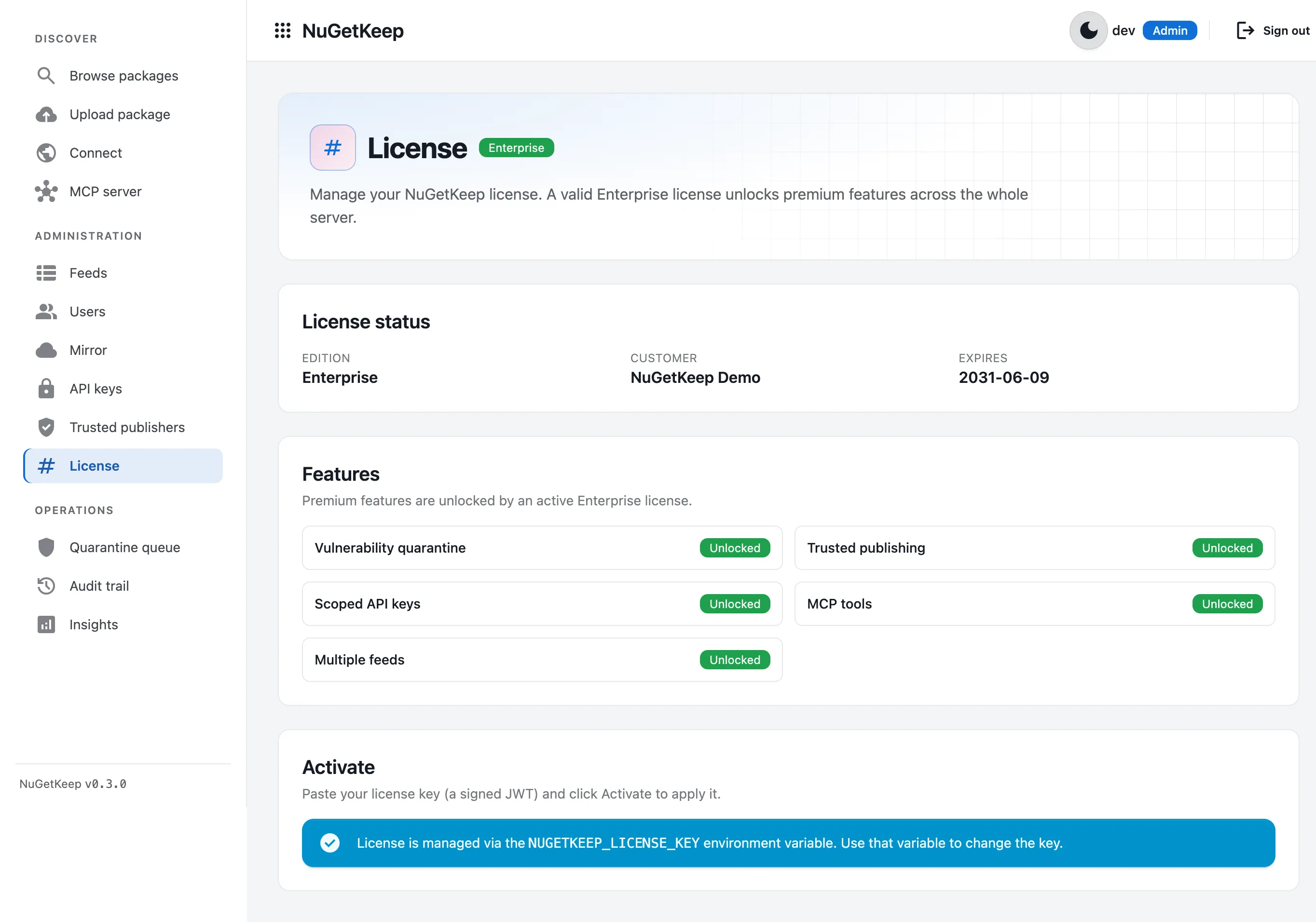 NuGetKeep — Licensing