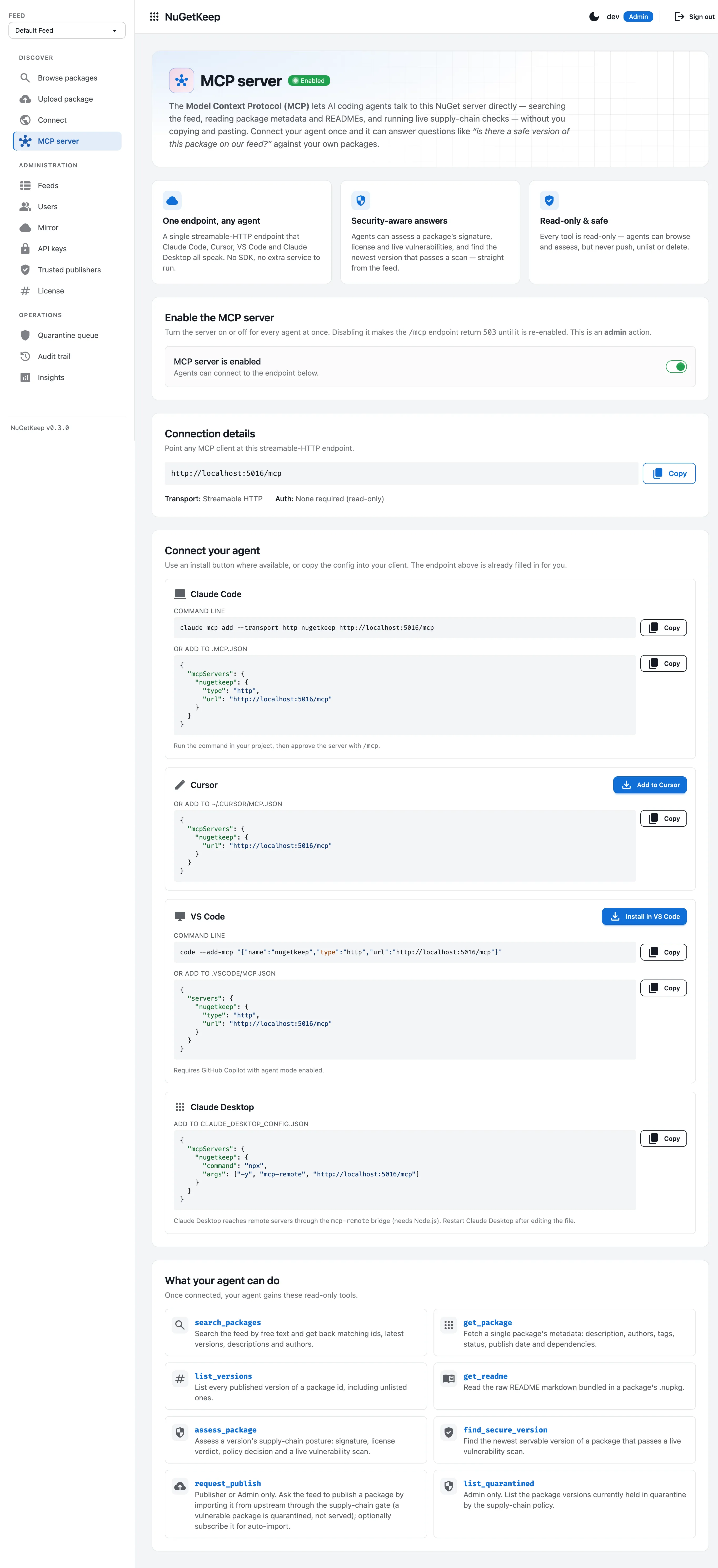NuGetKeep — MCP for AI agents